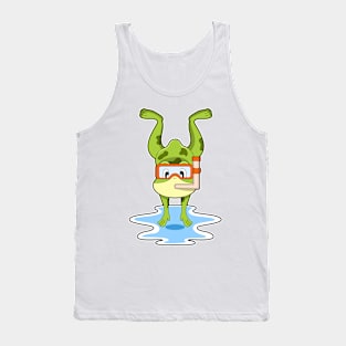 Frog at Diving with Snorkel Tank Top